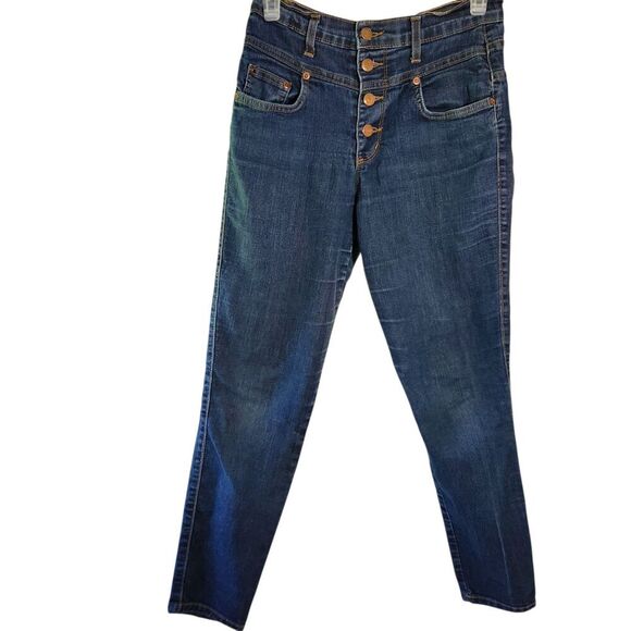 Judy Blue Jeans Size 7 Blue Color Front Buttons Made In USA - Picture 1 of 14